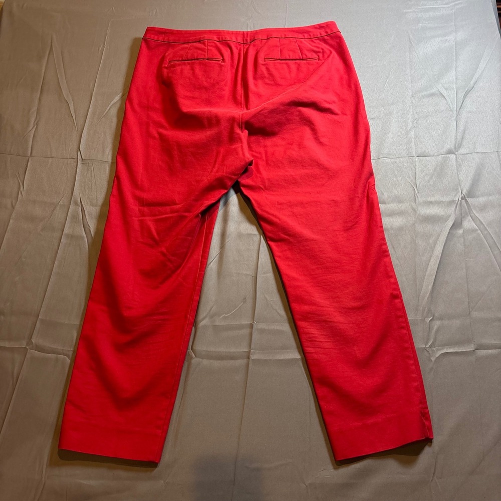 Boden Red Cropped Pants Women's Size 18R Straight Leg Casual Office - Picture 2 of 9
